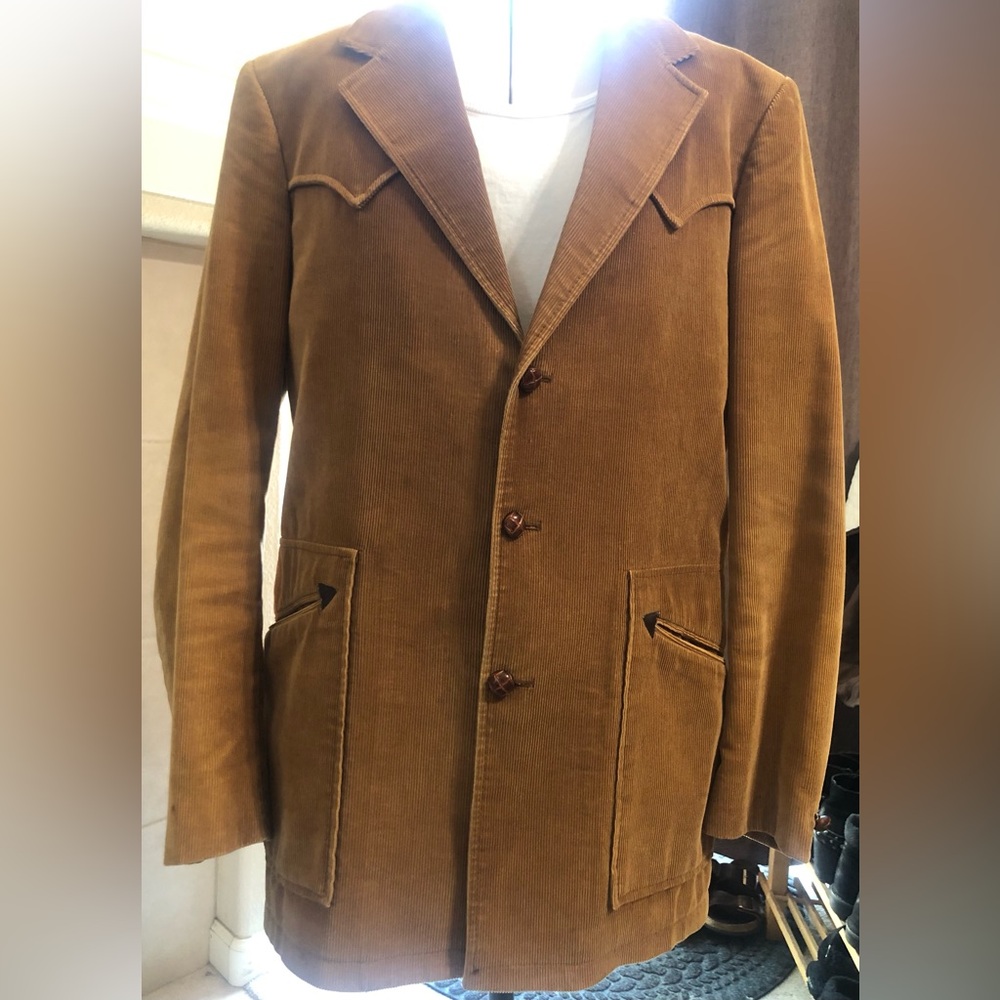 Vintage Men's 70s Camel/Brown Corduroy Blazer